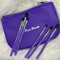 Purple 6pc Sugar Drizzle Pro Eyeshadow Brush Set with Makeup Bag